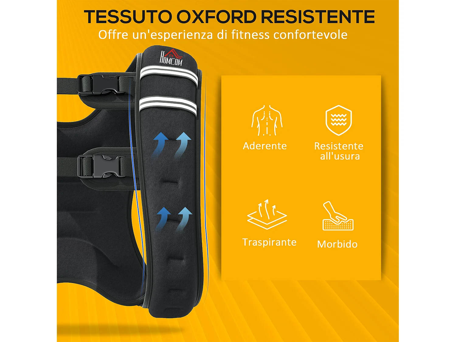 Giubbotto zavorrato 5kg traspirante con tasca portaoggetti nero