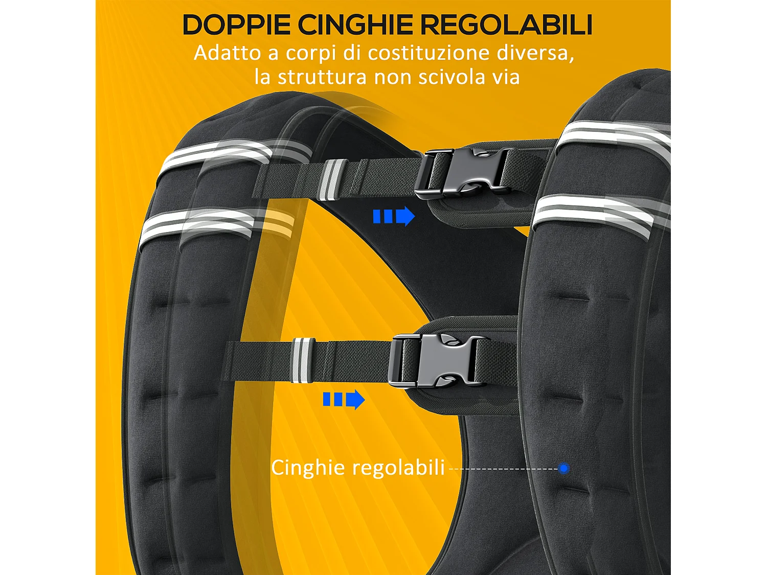 Giubbotto zavorrato 5kg traspirante con tasca portaoggetti nero