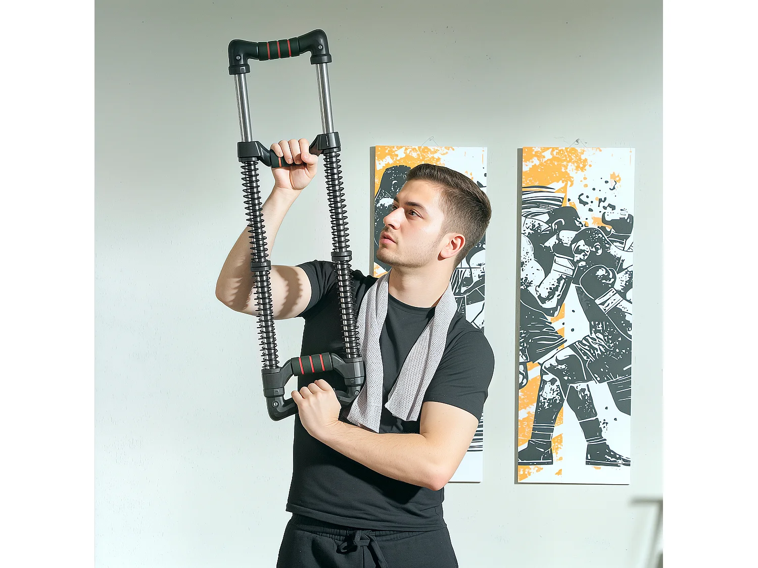 Power twister a 4 molle con resistenza da 10-50 kg in acciaio inox nero