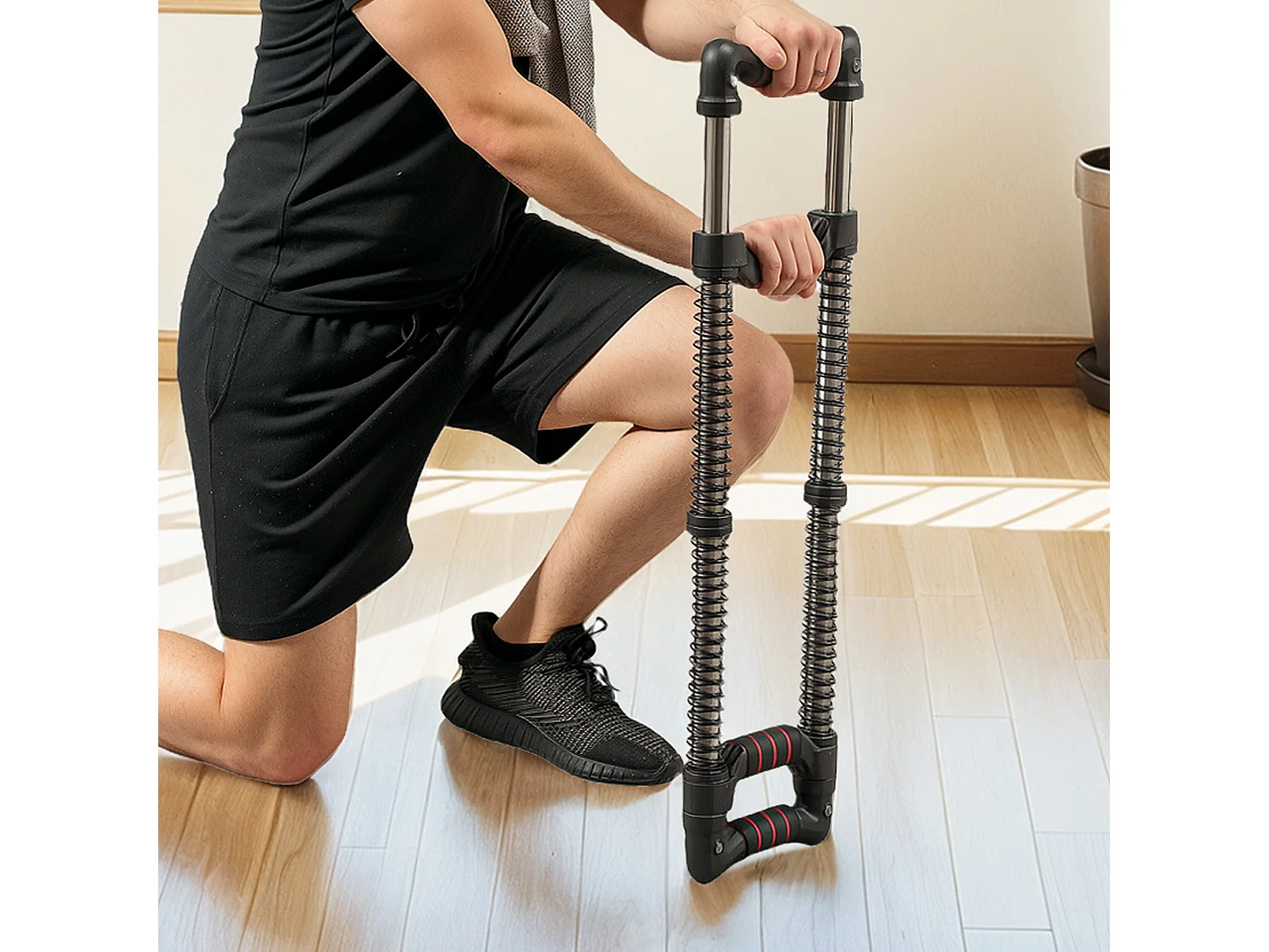 Power twister a 4 molle con resistenza da 10-50 kg in acciaio inox nero