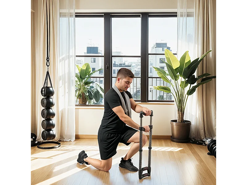 Power twister a 4 molle con resistenza da 10-50 kg in acciaio inox nero