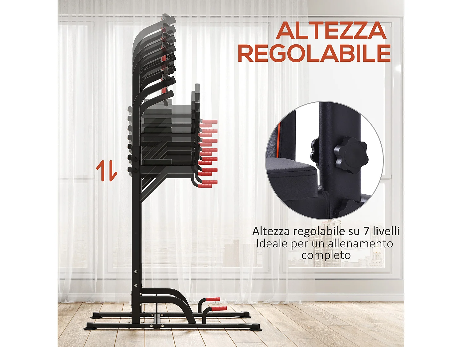 Stazione fitness multifunzione macchinario palestra 189-239cm