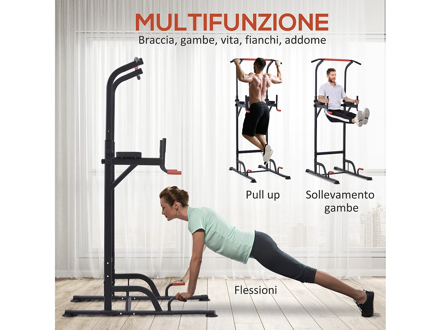 Stazione fitness multifunzione macchinario palestra 189-239cm