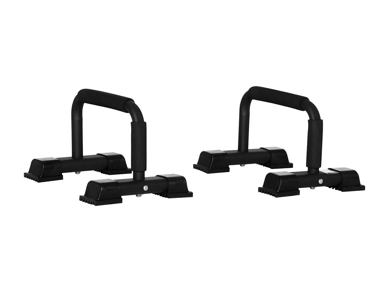 Set 2 barre parallele in acciaio con impugnatura antiscivolo nero