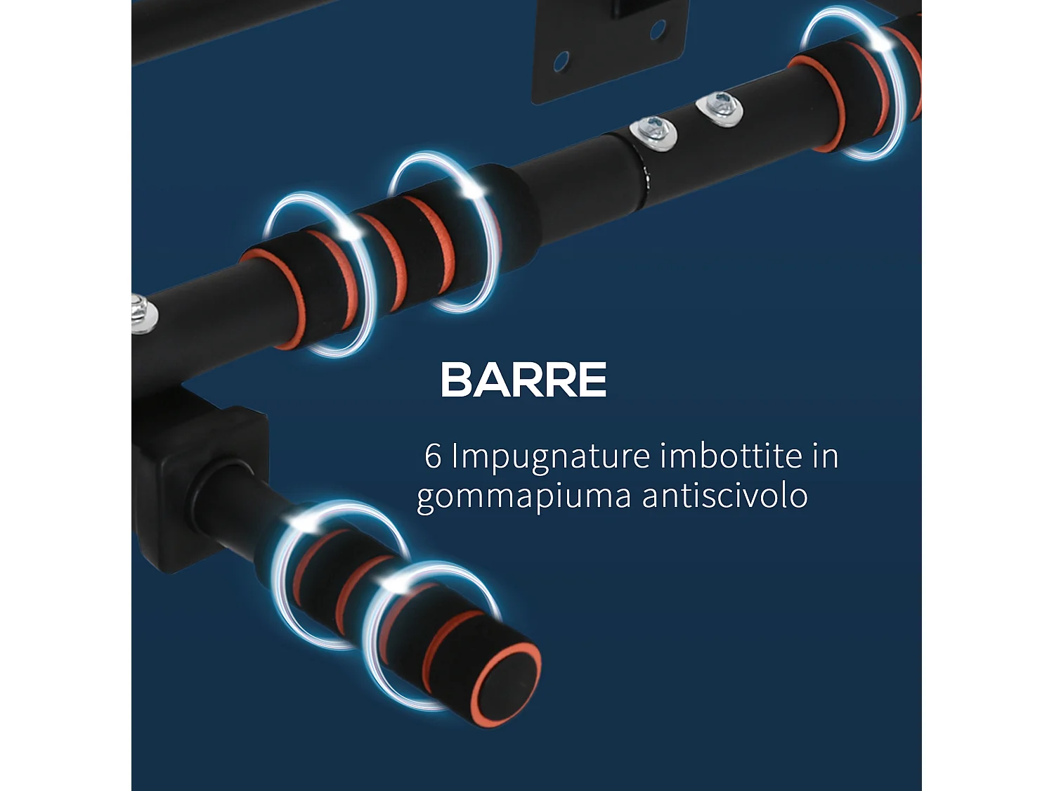Sbarra per trazioni multifunzione in acciaio pareti legno e cemento nera