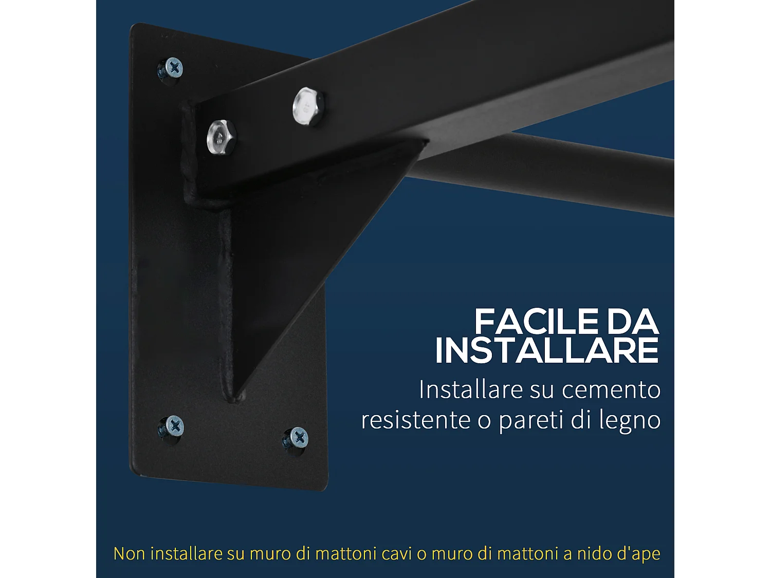 Sbarra per trazioni multifunzione in acciaio pareti legno e cemento nera