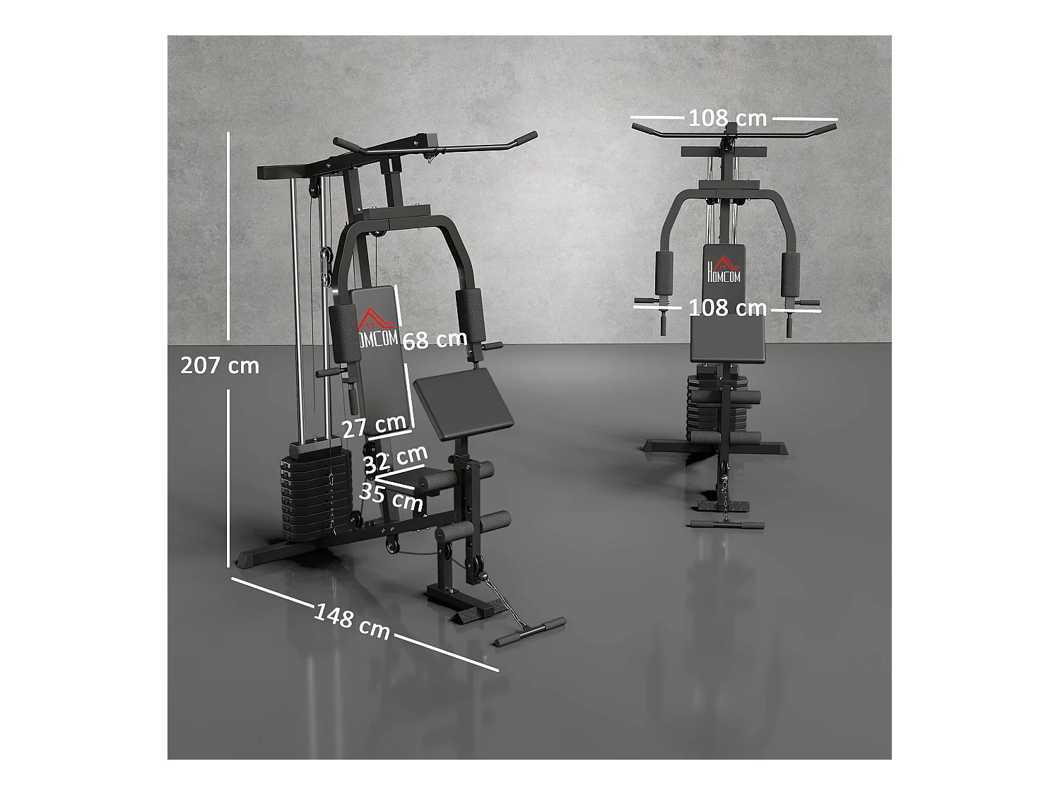 Stazione fitness per allenamento a casa palestra multifunzione in acciaio
