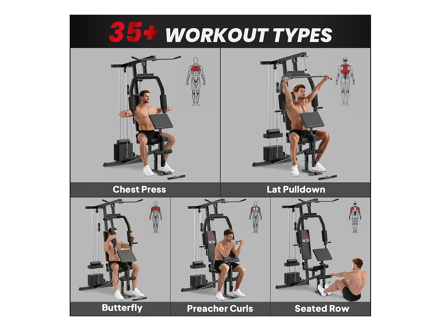 Stazione fitness per allenamento a casa palestra multifunzione in acciaio