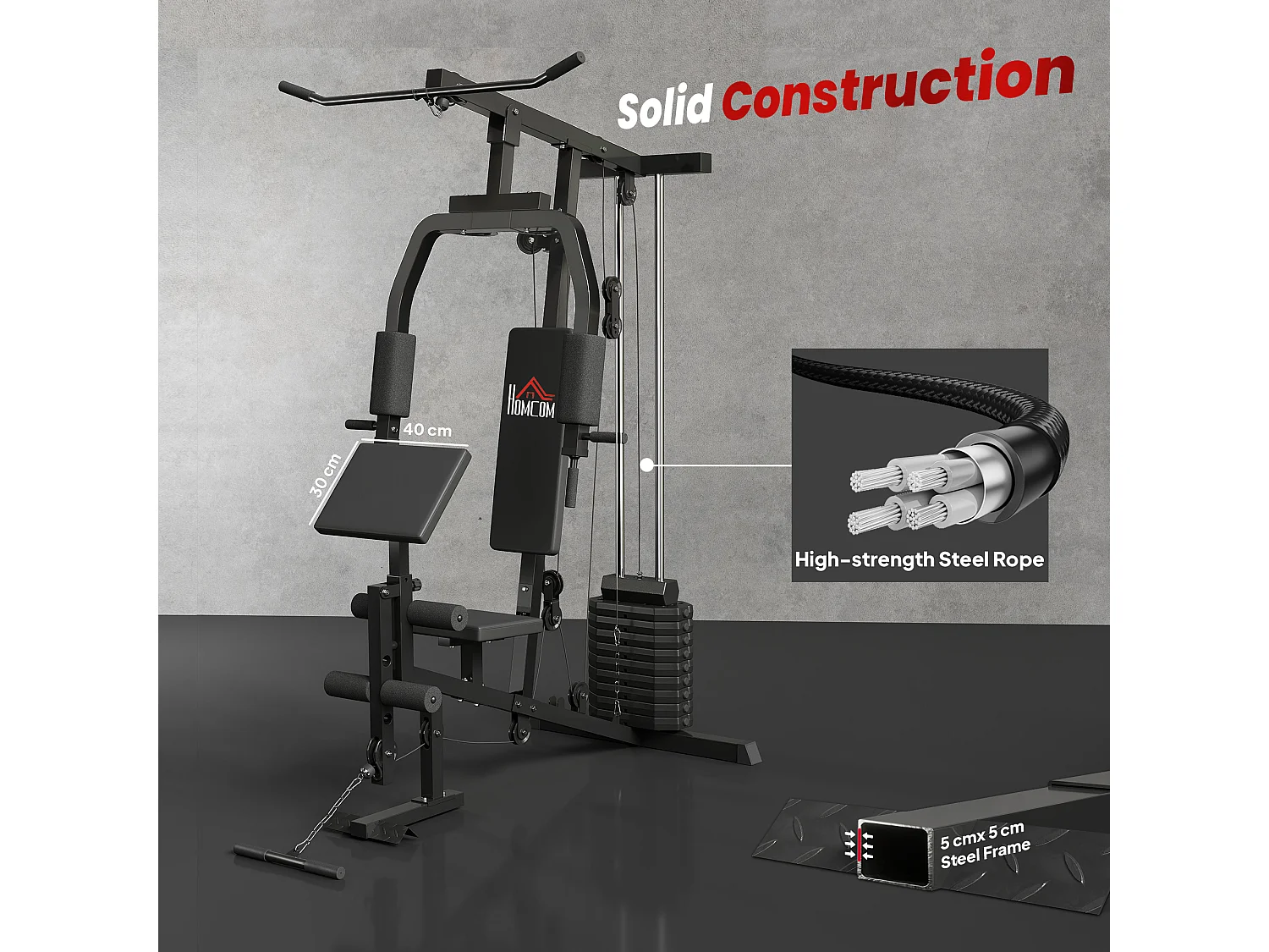 Stazione fitness per allenamento a casa palestra multifunzione in acciaio