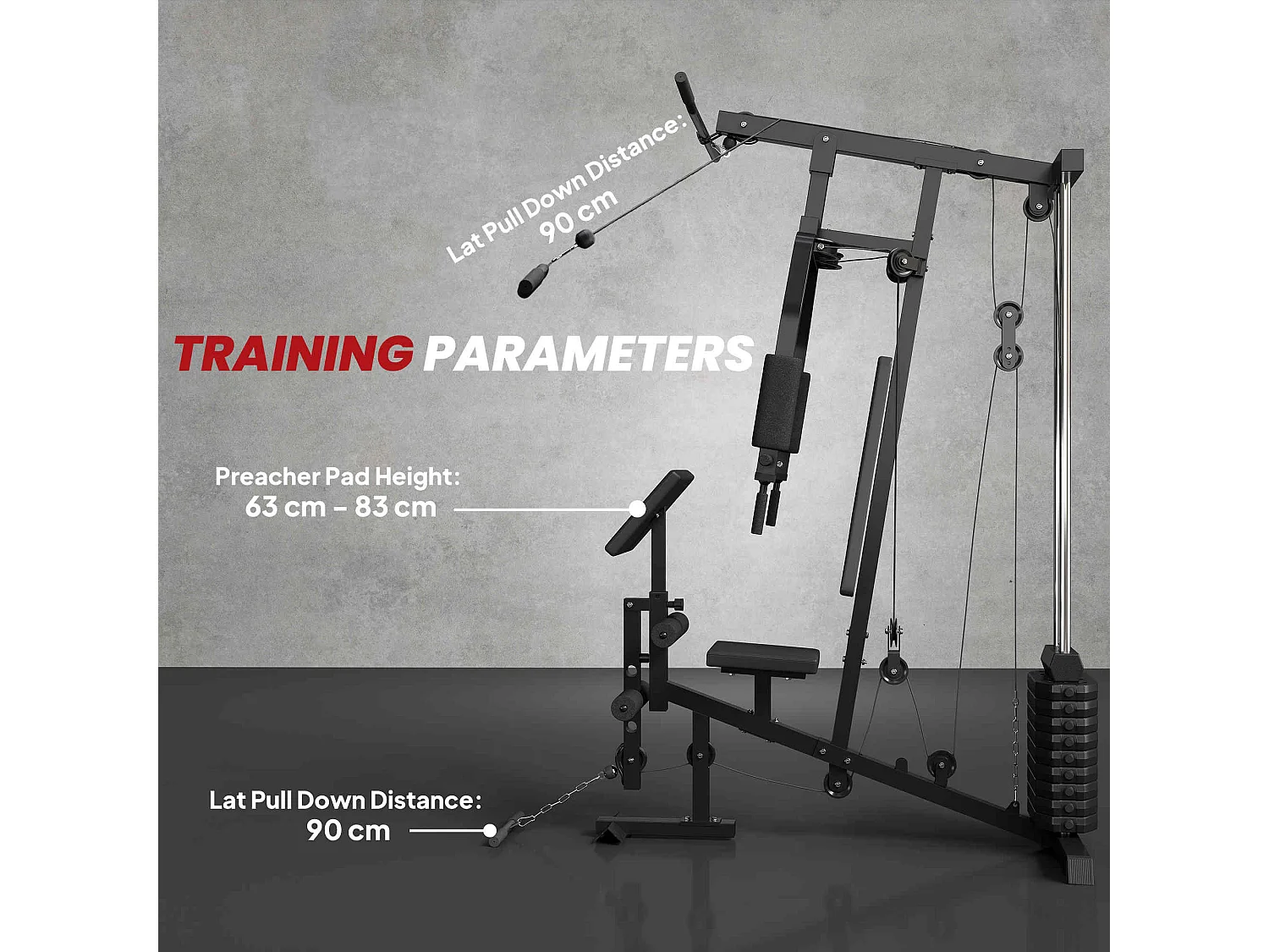 Stazione fitness per allenamento a casa palestra multifunzione in acciaio