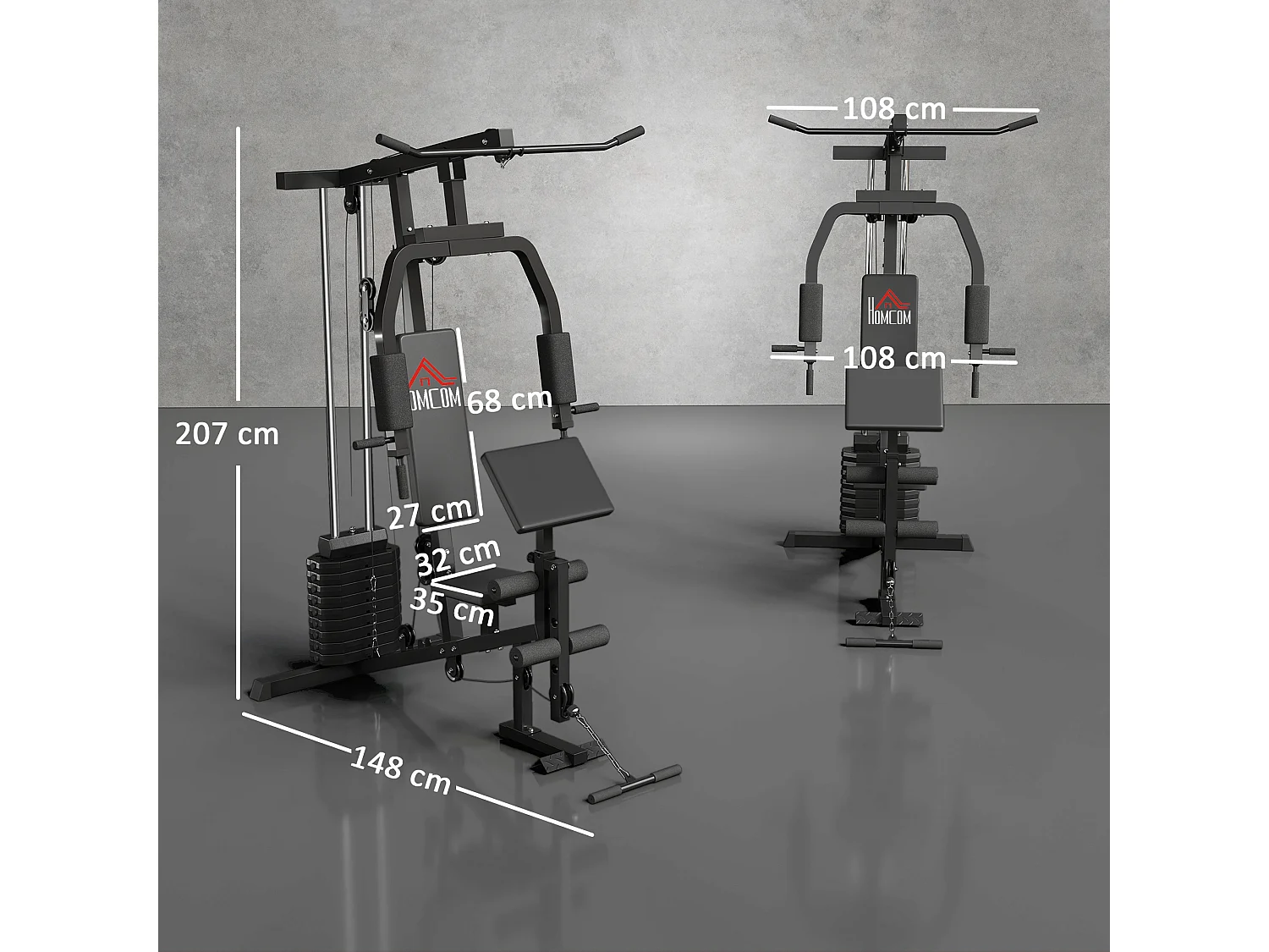 Stazione fitness per allenamento a casa palestra multifunzione in acciaio