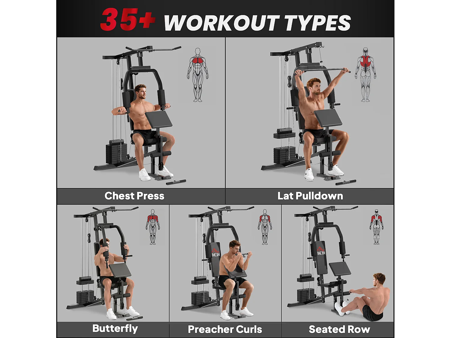 Stazione fitness per allenamento a casa palestra multifunzione in acciaio