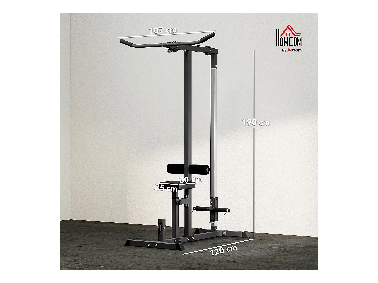 Stazione fitness pull down per palestra in casa panca e cavo regolabile