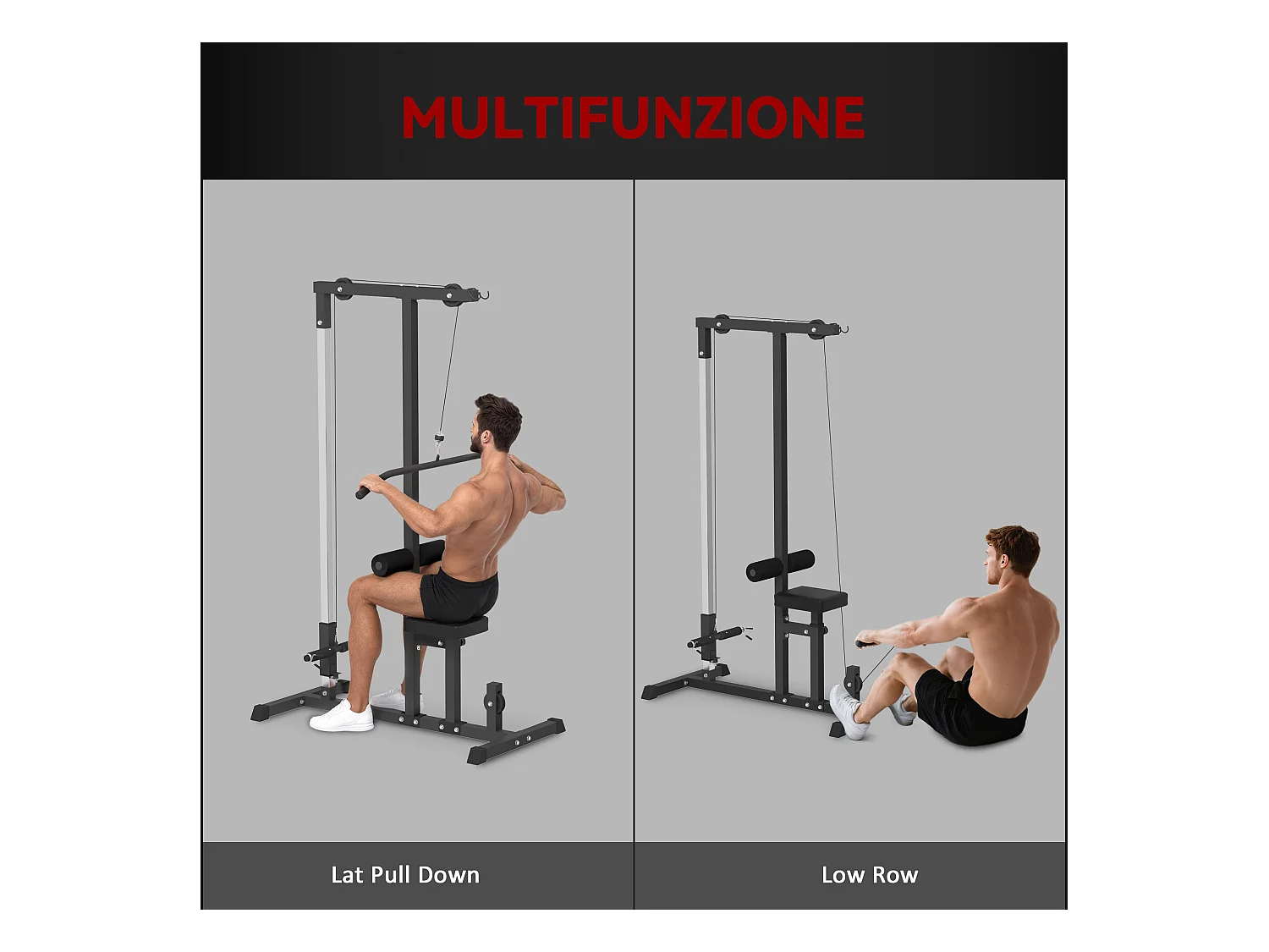 Stazione fitness pull down per palestra in casa panca e cavo regolabile