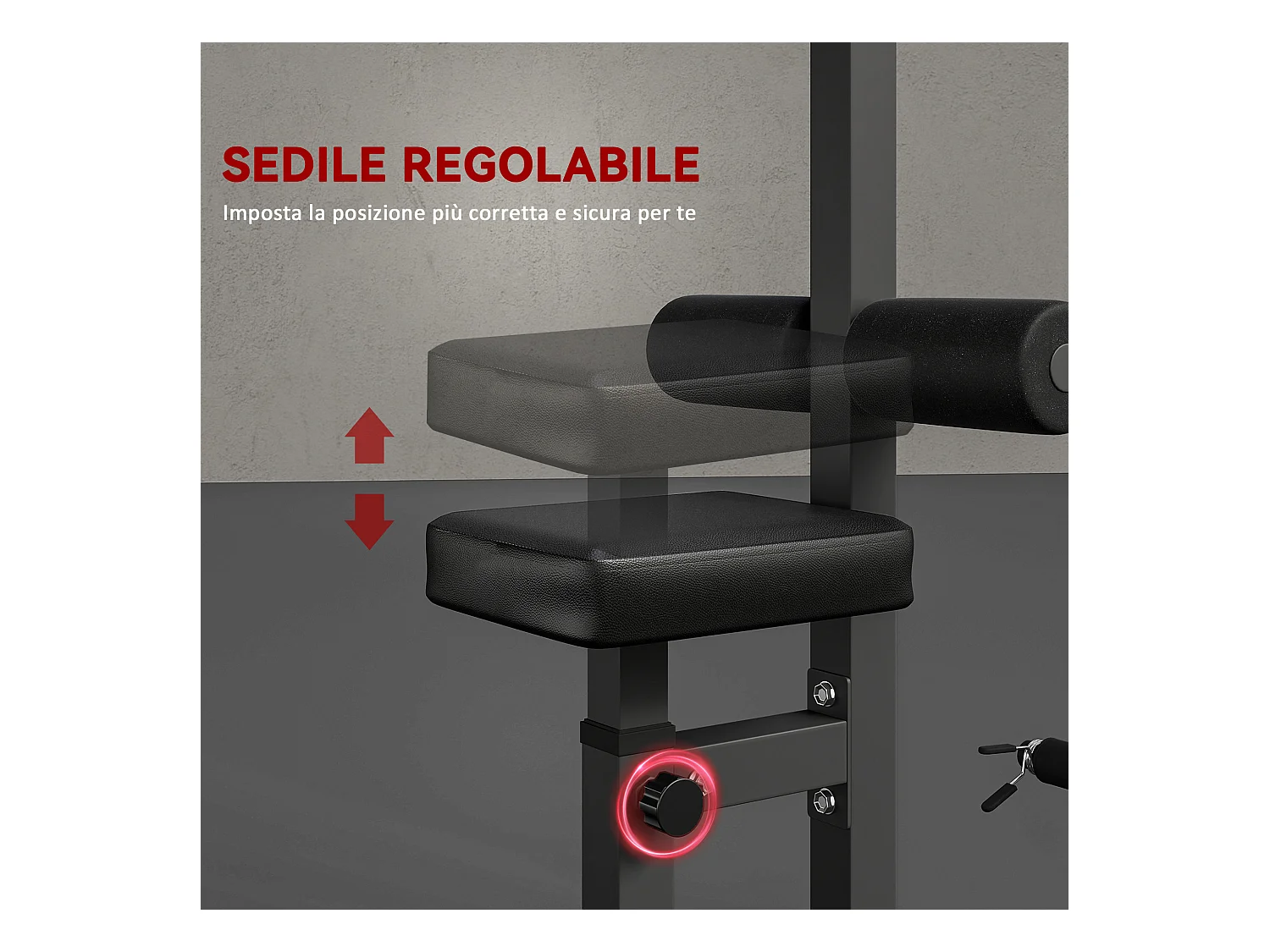 Stazione fitness pull down per palestra in casa panca e cavo regolabile