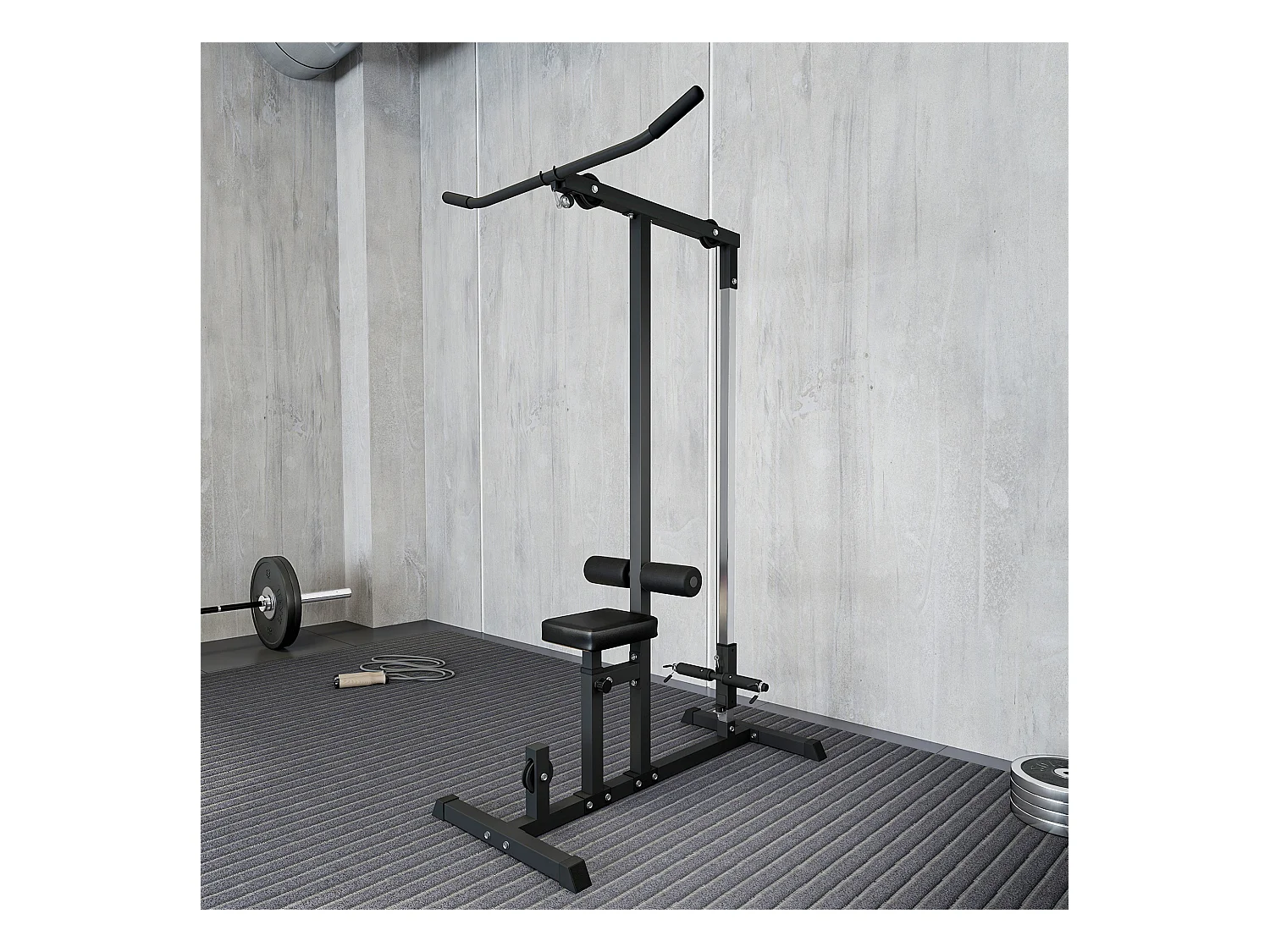 Stazione fitness pull down per palestra in casa panca e cavo regolabile