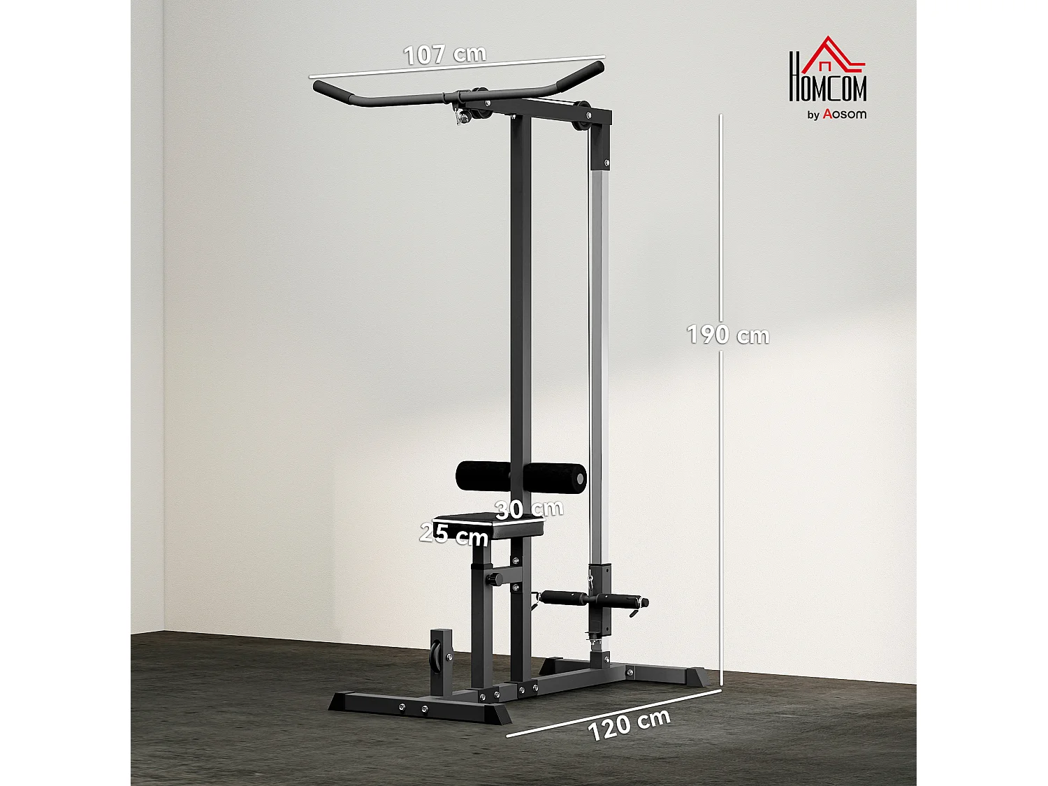 Stazione fitness pull down per palestra in casa panca e cavo regolabile