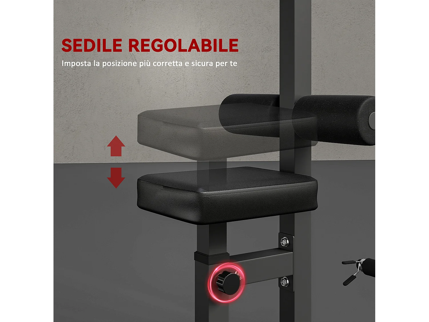 Stazione fitness pull down per palestra in casa panca e cavo regolabile