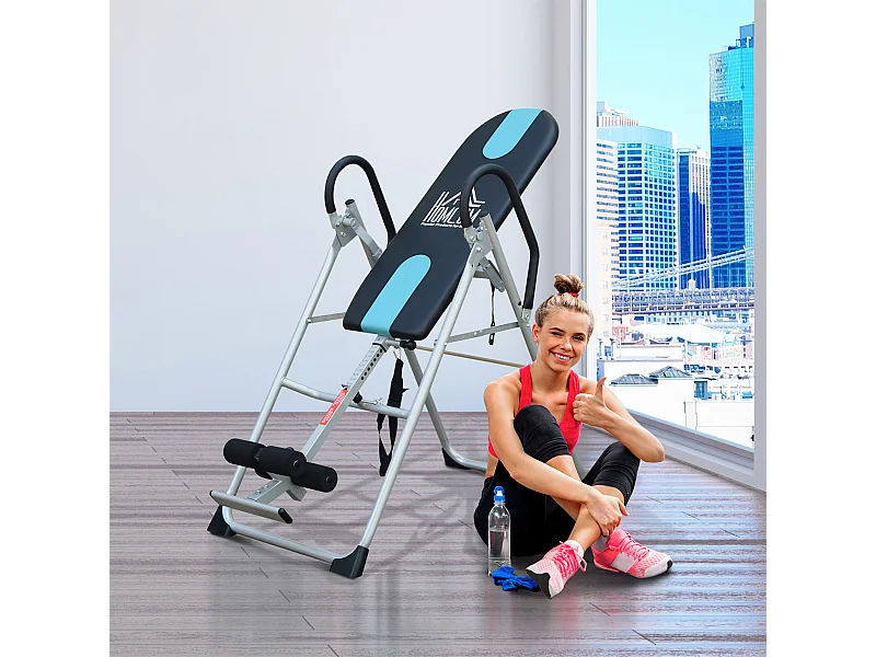 Panca a inversione gravitazionale per addominali con cervicale e schiena