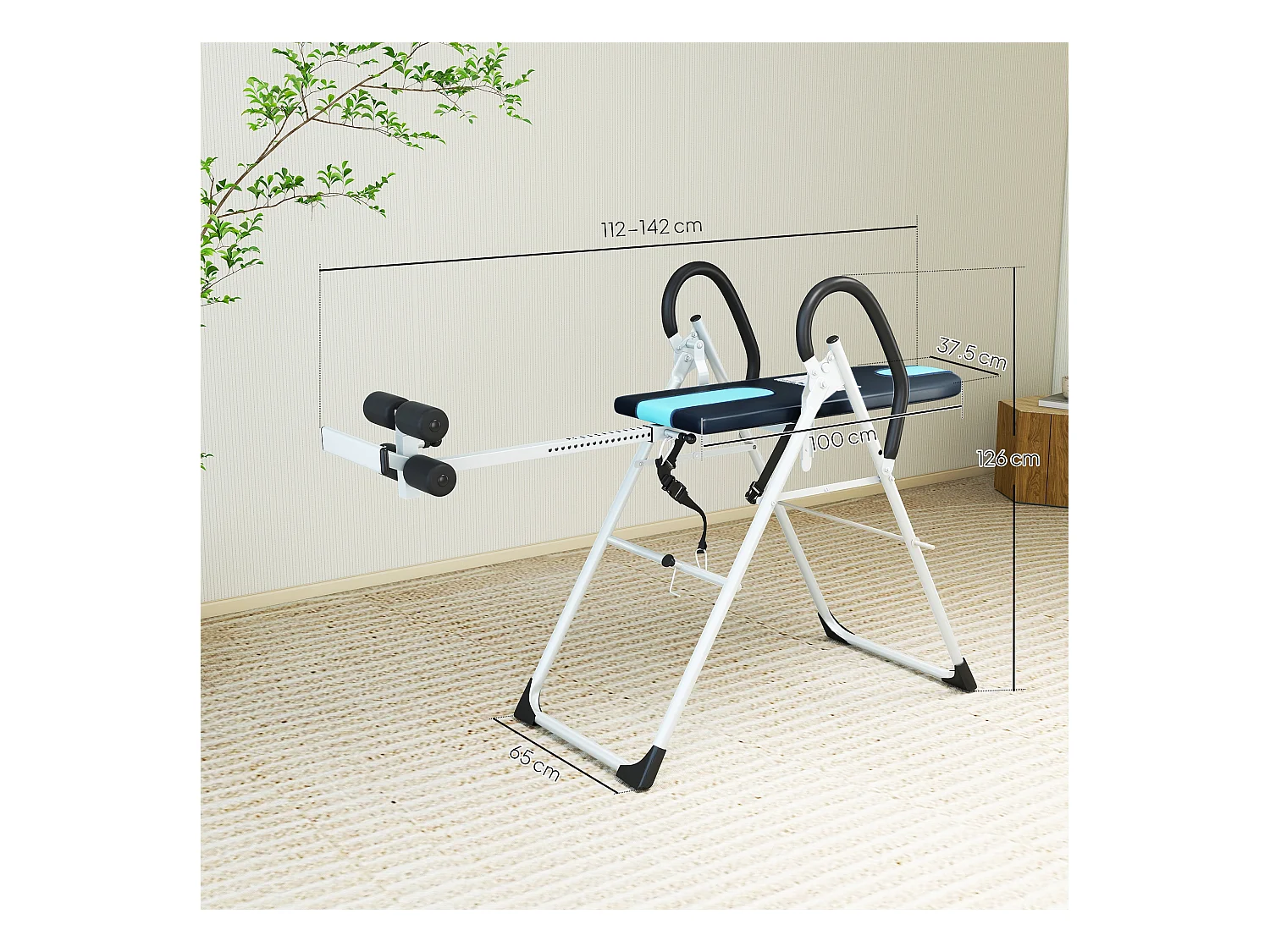 Panca a inversione gravitazionale per addominali con cervicale e schiena