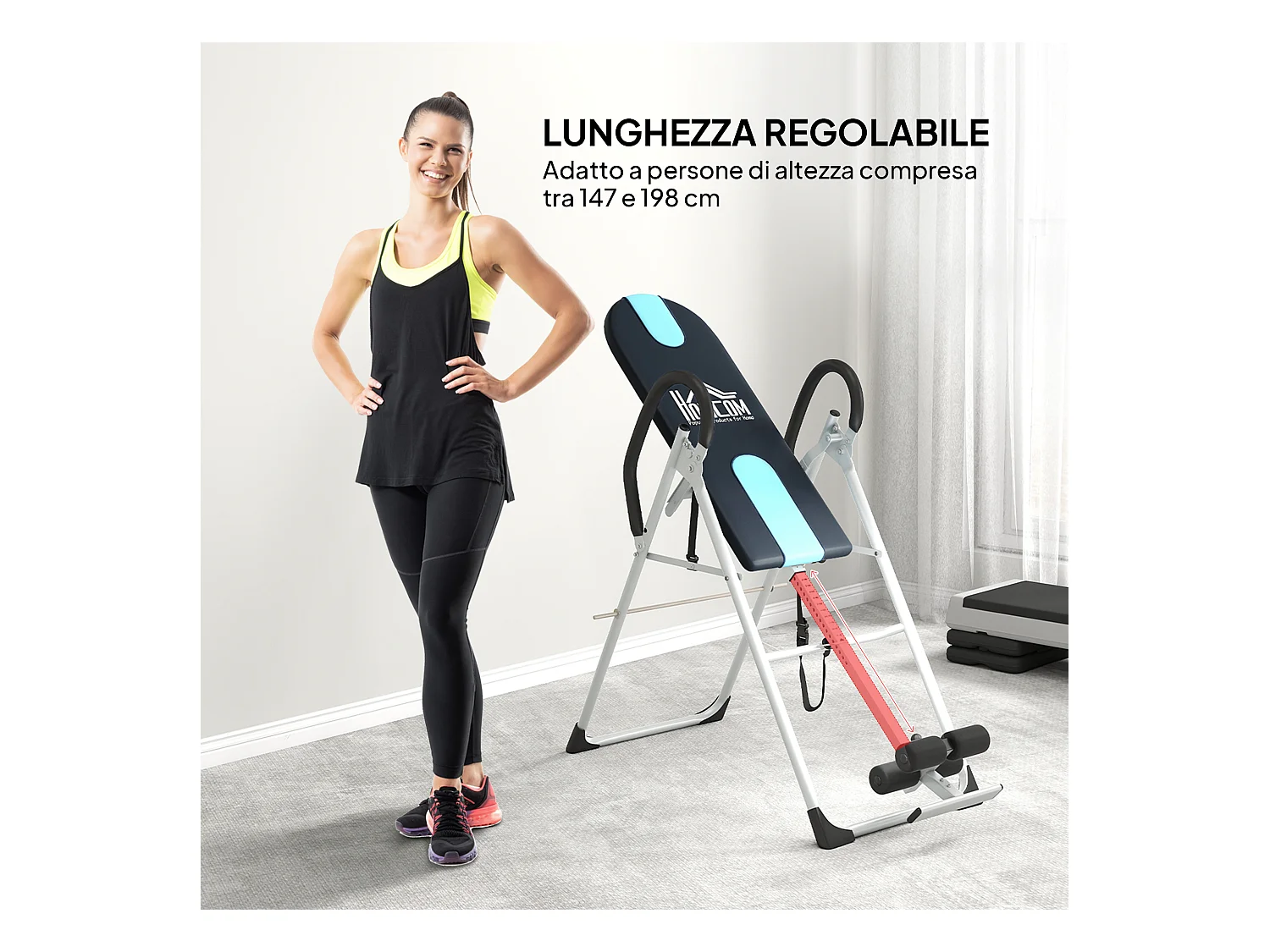 Panca a inversione gravitazionale per addominali con cervicale e schiena