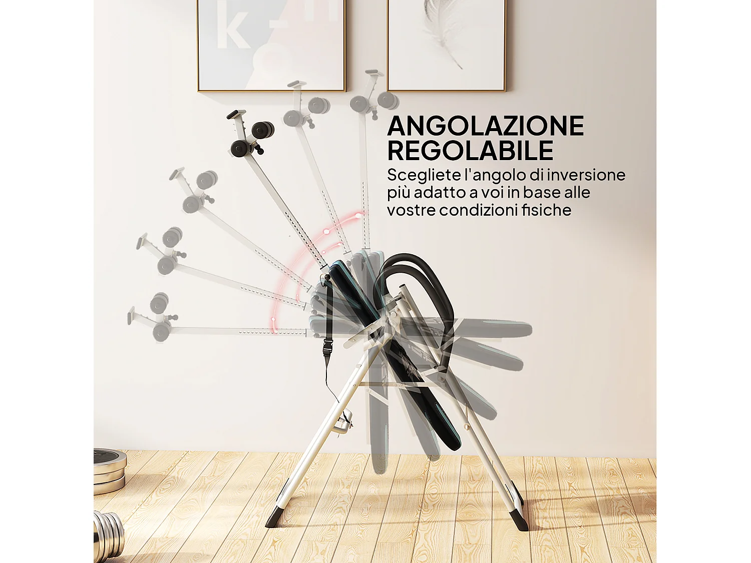 Panca a inversione gravitazionale per addominali con cervicale e schiena