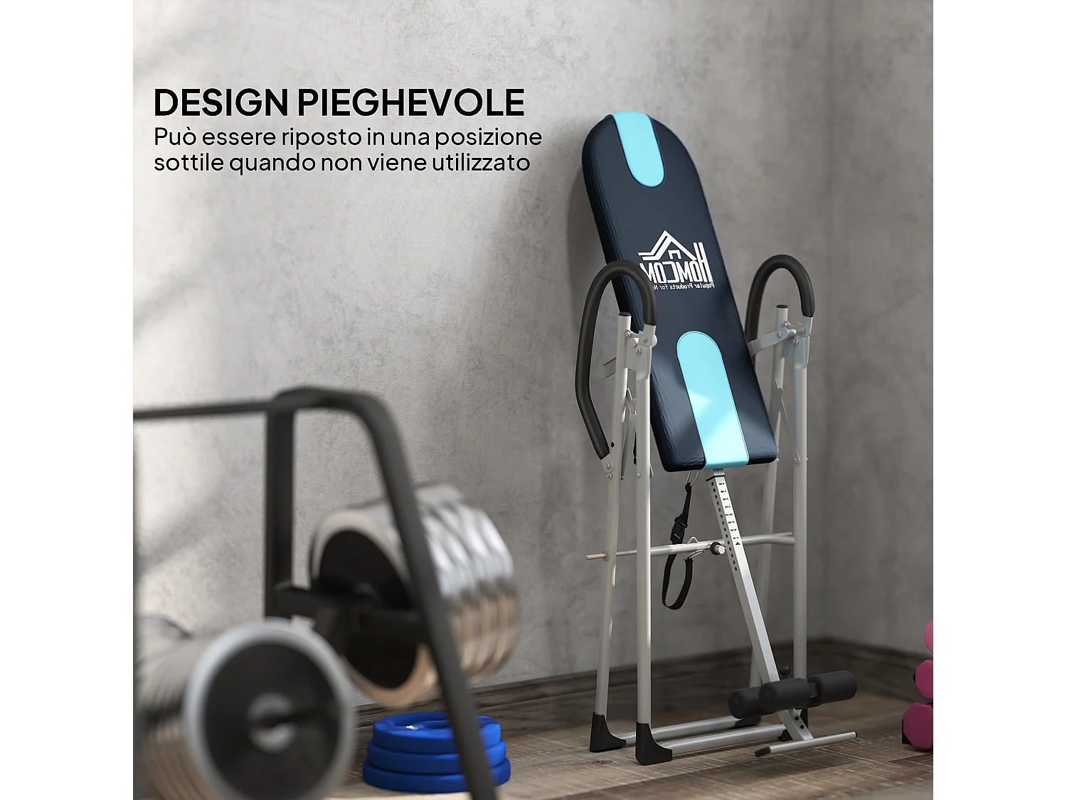 Panca a inversione gravitazionale per addominali con cervicale e schiena