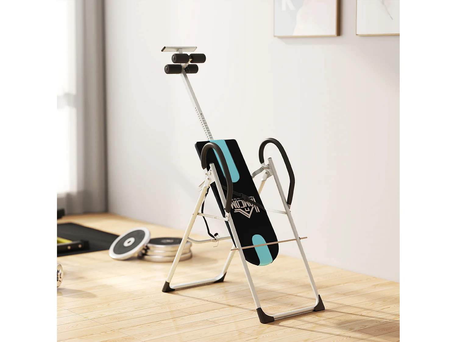 Panca a inversione gravitazionale per addominali con cervicale e schiena