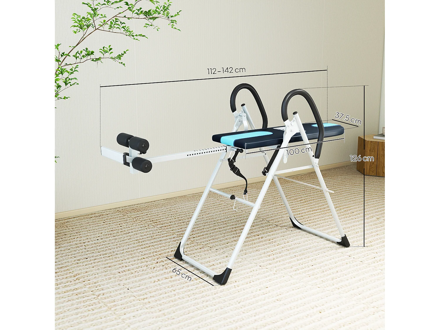 Panca a inversione gravitazionale per addominali con cervicale e schiena