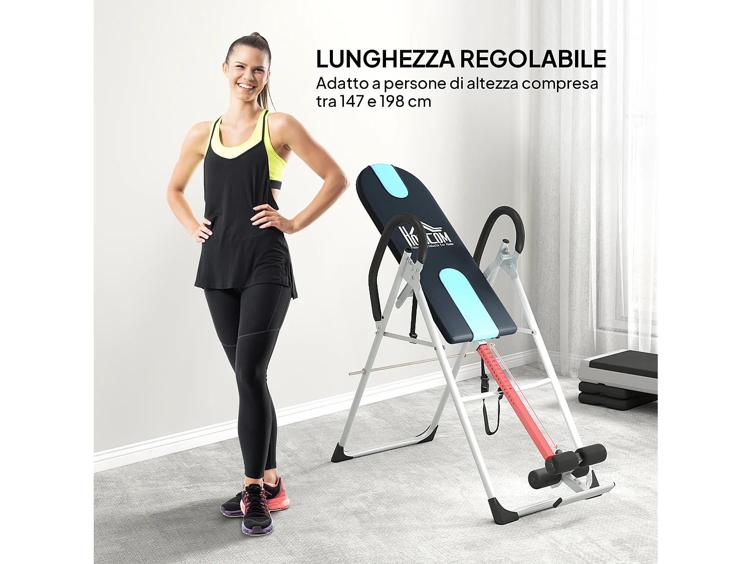 Panca a inversione gravitazionale per addominali con cervicale e schiena