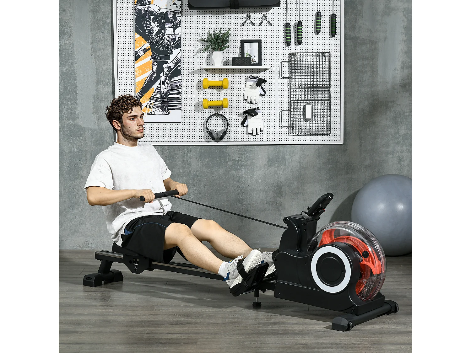 Vogatore ad acqua pieghevole a 6 livelli di resistenza in acciaio e pc