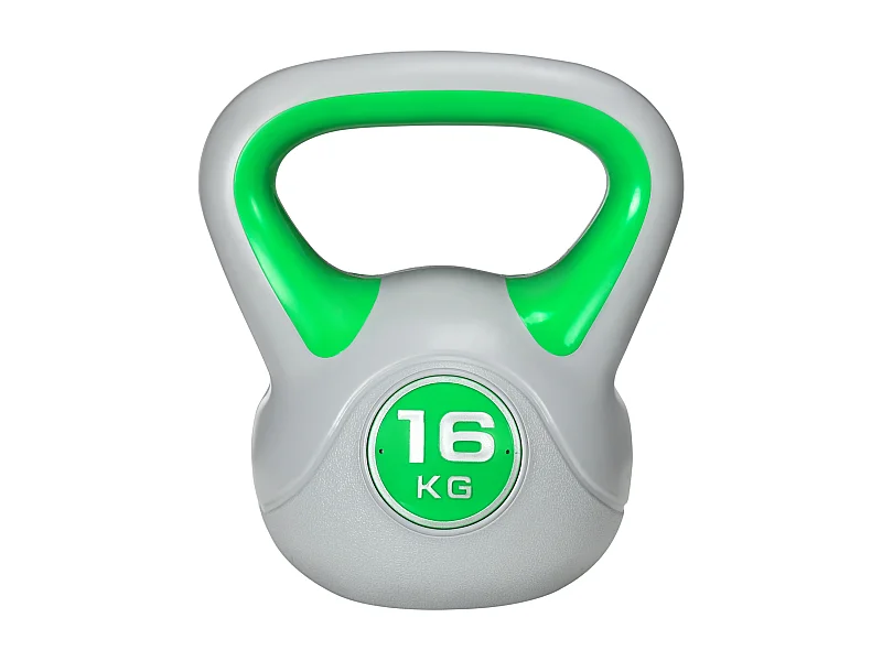 Kettlebell 16kg con base piatta e impugnatura verde