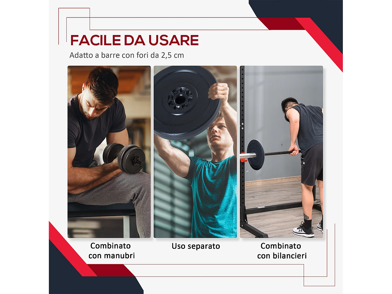 Set 4 dischi pesi per bilanciere peso totale 30kg, 2x5kg e 2x10kg, nero