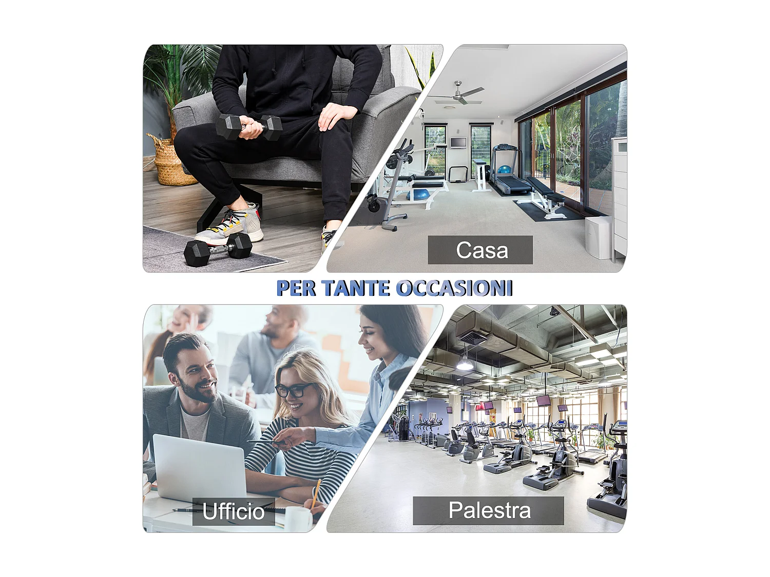 Set 2 manubri esagonali da 5 kg in gomma con impugnatura antiscivolo nero