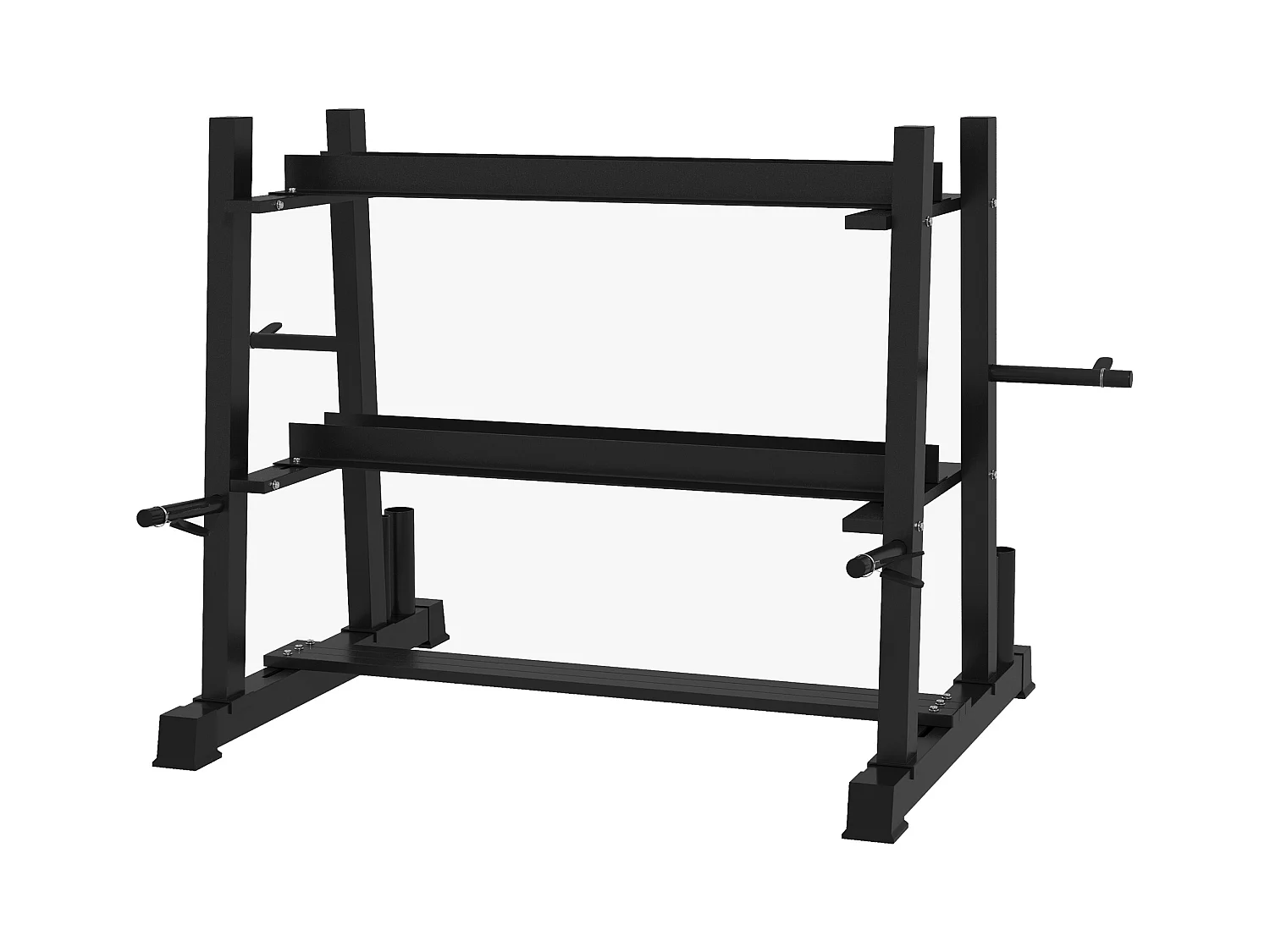 Rastrelliera per manubri in acciaio con 4 aste a distanza regolabile