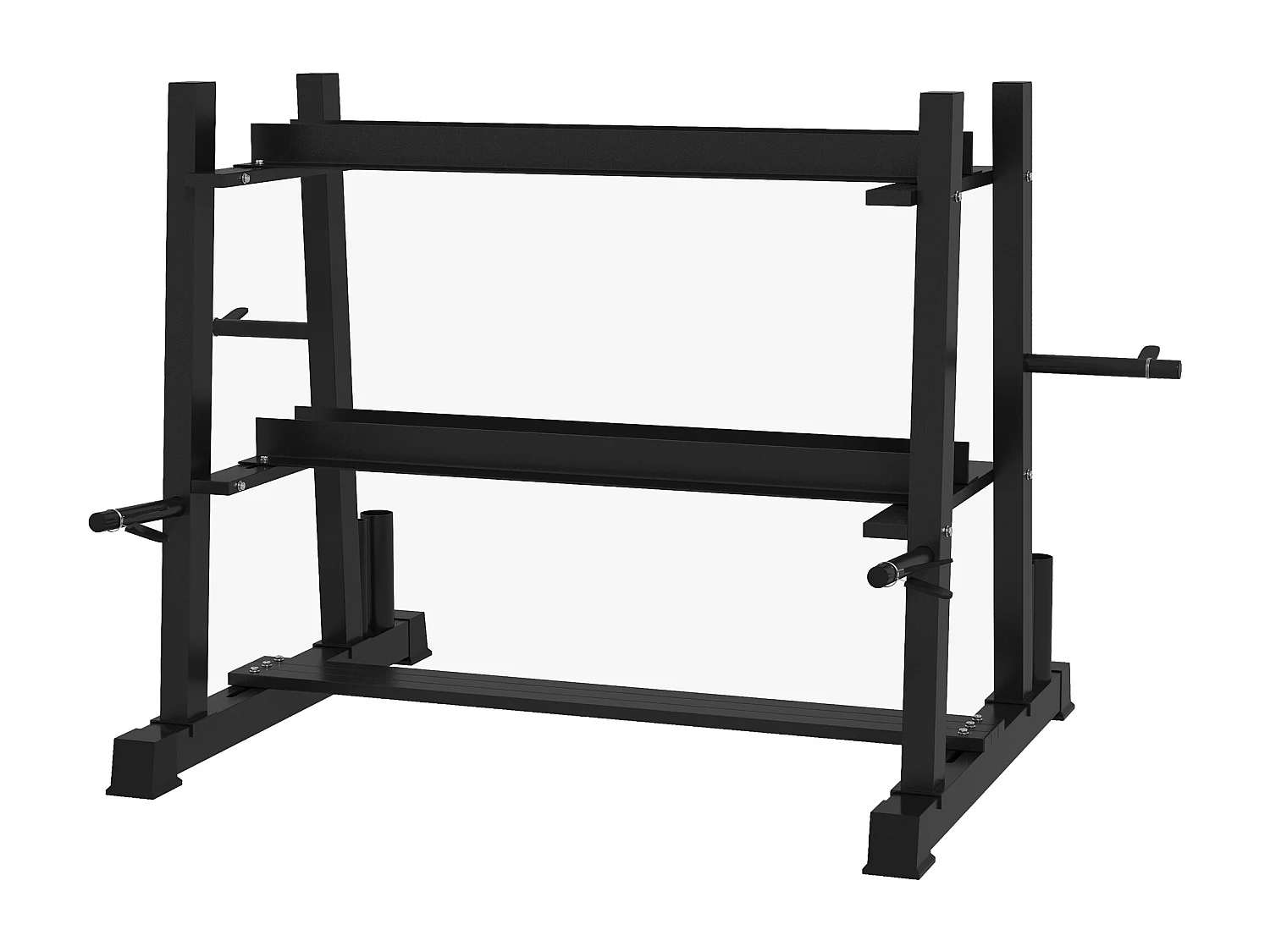 Rastrelliera per manubri in acciaio con 4 aste a distanza regolabile