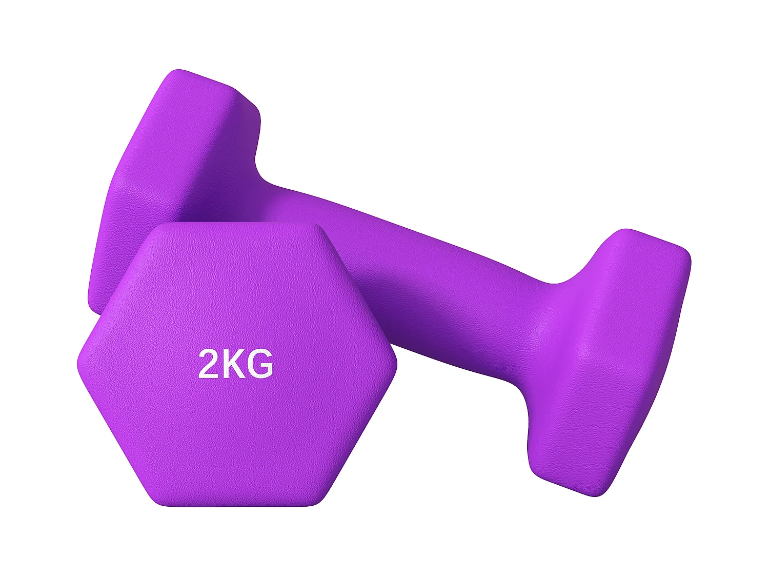 Set 2 manubri da 2x2 kg in metallo e plastica 16x7.5x7.5 cm viola