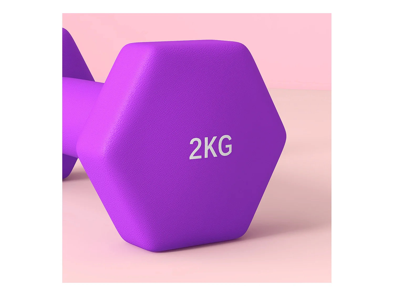 Set 2 manubri da 2x2 kg in metallo e plastica 16x7.5x7.5 cm viola