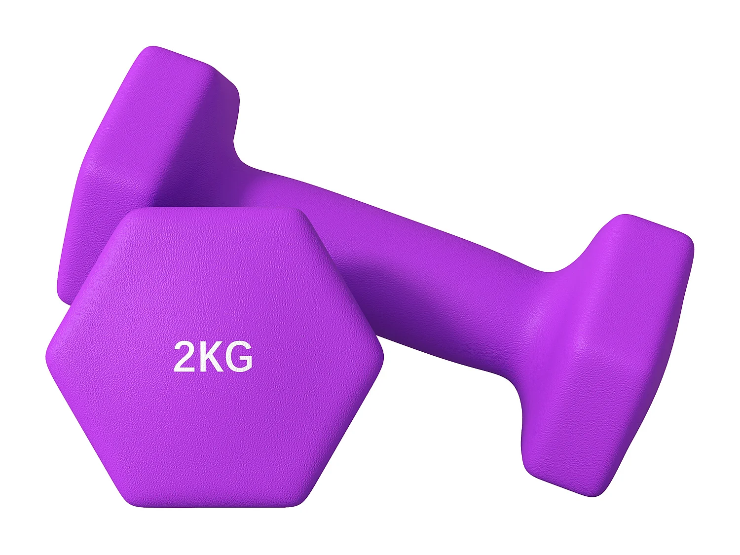 Set 2 manubri da 2x2 kg in metallo e plastica 16x7.5x7.5 cm viola