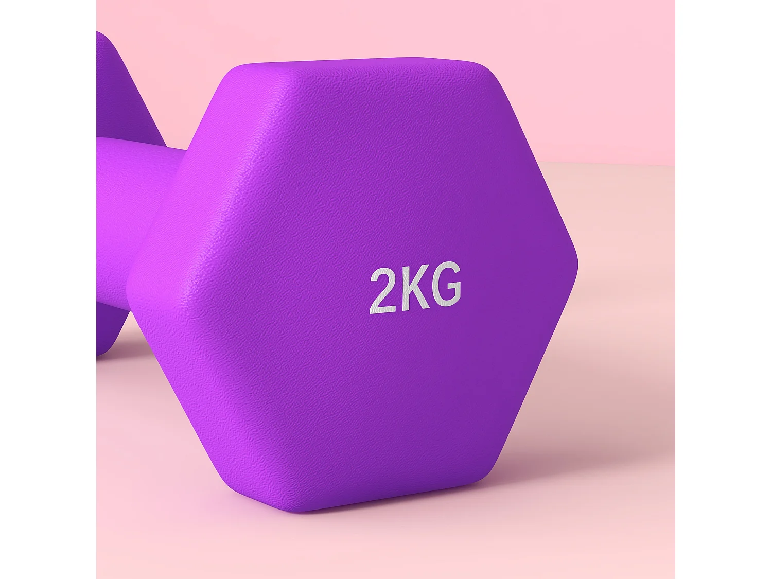 Set 2 manubri da 2x2 kg in metallo e plastica 16x7.5x7.5 cm viola