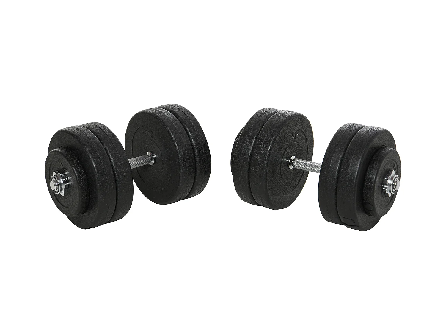 Set manubri palestra regolabile da 50kg con 12 dischi gommati