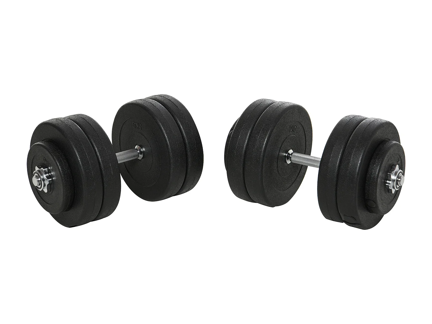 Set manubri palestra regolabile da 50kg con 12 dischi gommati