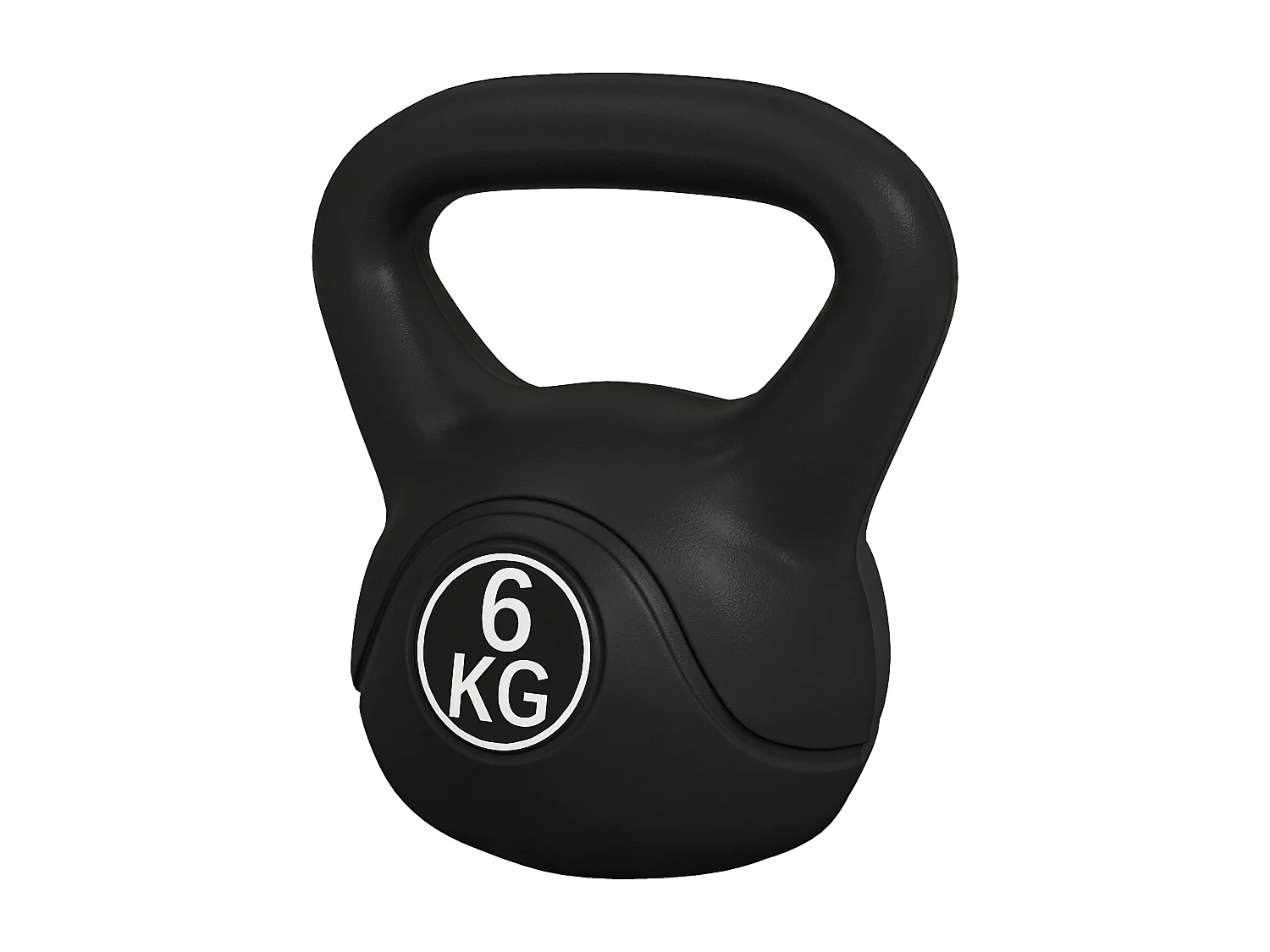 Kettlebell 6kg con base piatta in plastica e sabbia nero