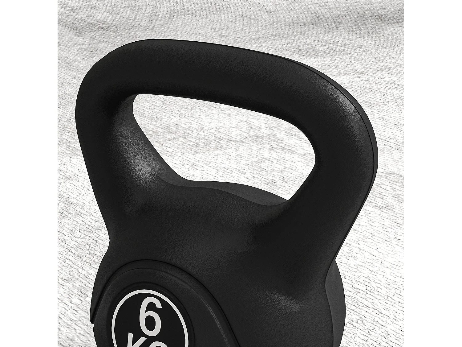 Kettlebell 6kg con base piatta in plastica e sabbia nero