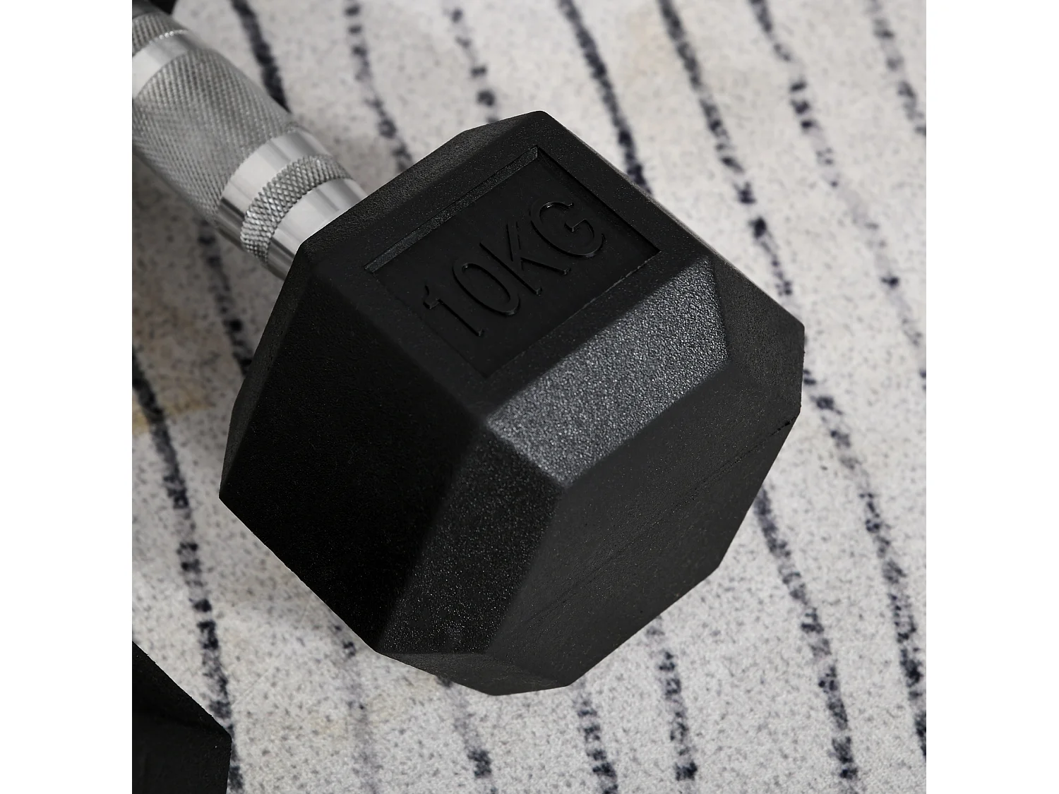 Set 2 manubri da 10 kg esagonali in metallo e gomma nero