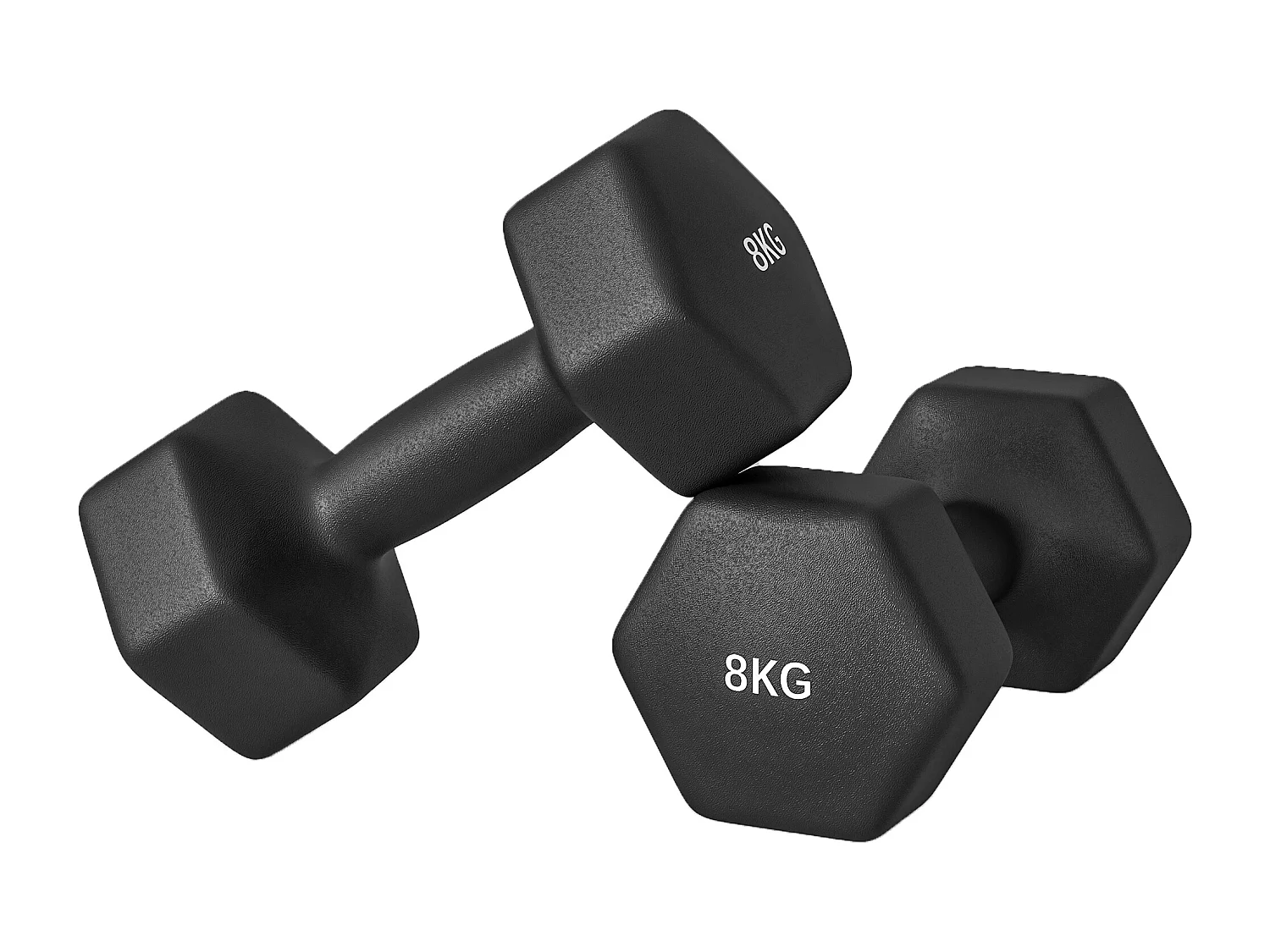 Set 2 manubri esagonali da 8 kg in metallo e plastica 24x11x11 cm nero