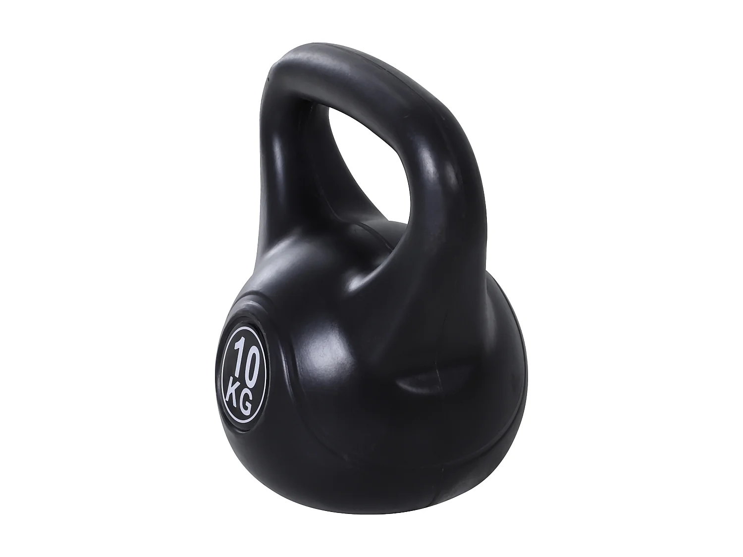 Kettlebell per sport e fitness in pvc con sabbia e maniglia nero