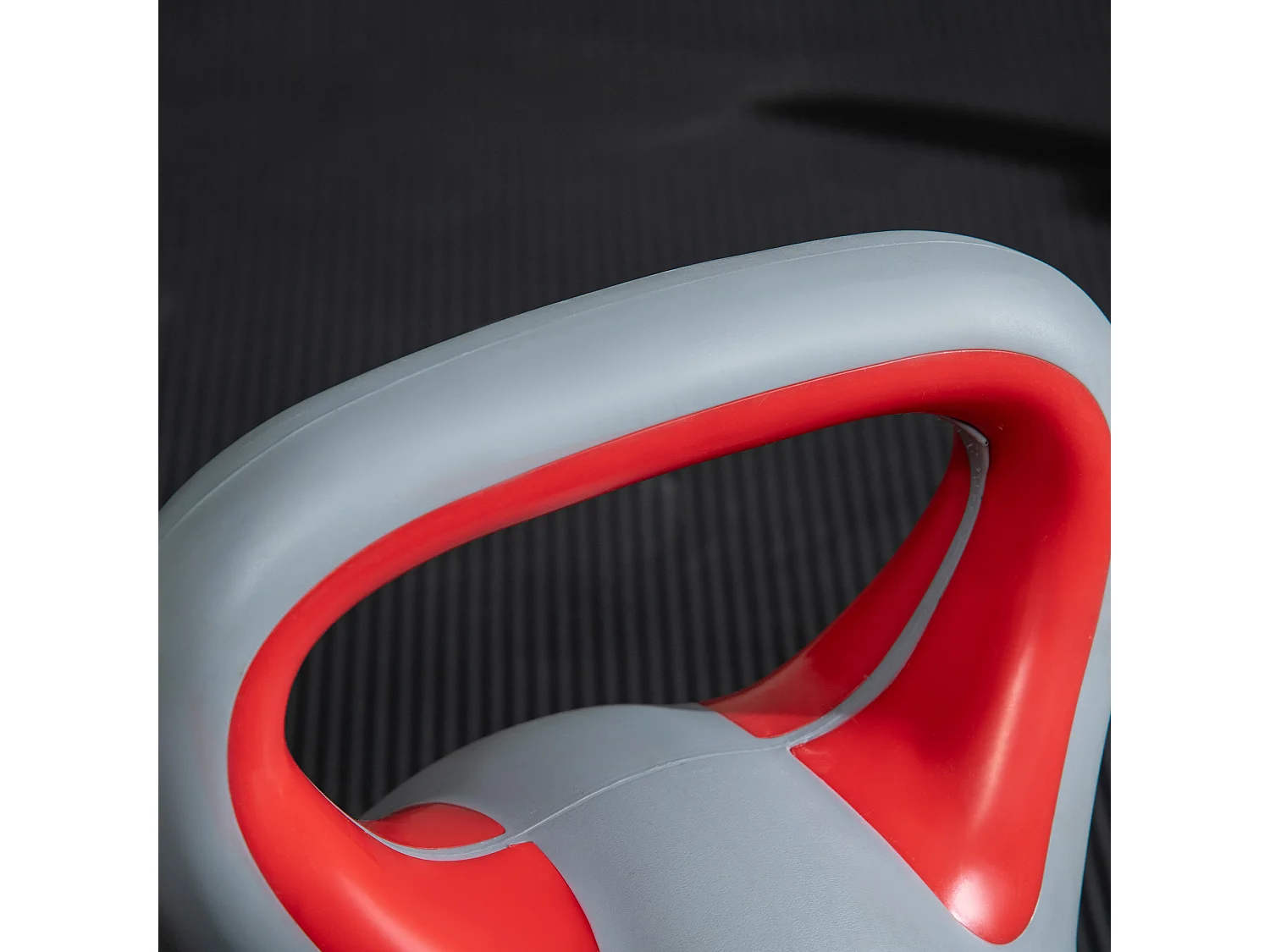 Kettlebell 14kg in pu e sabbia con base piatta e impugnatura rosso