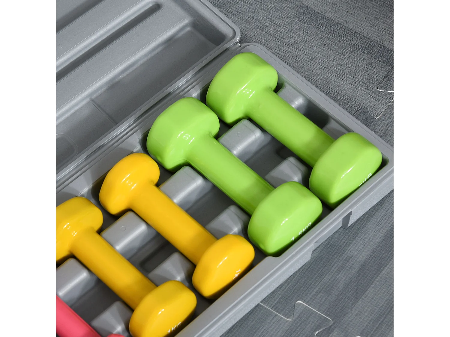 Set 6 manubri pesi con valigetta da 0.5kg 1kg 1.5kg in acciaio e pu