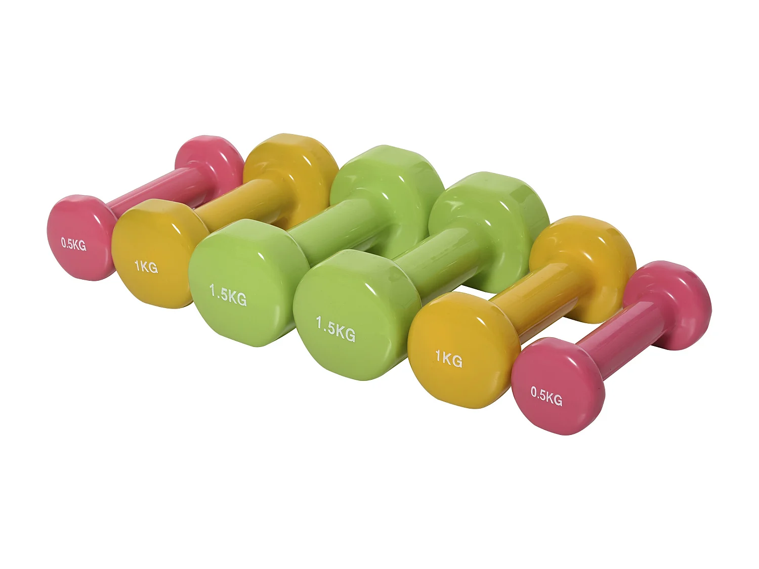 Set 6 manubri pesi con valigetta da 0.5kg 1kg 1.5kg in acciaio e pu